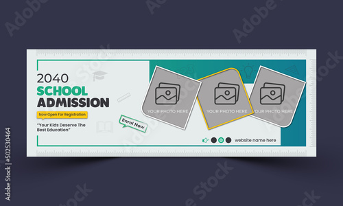 School admission social media facebook cover template