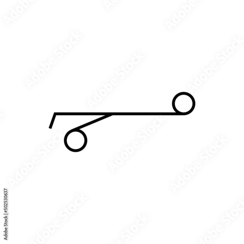 Baby stroller folded icon. Light icon