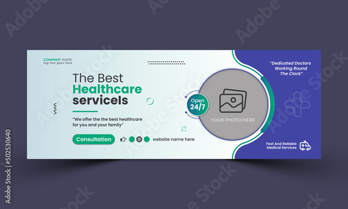 Healthcare medical social media facebook cover template