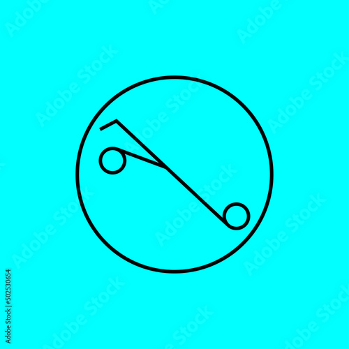 Stroller folded in a circle icon eps ten