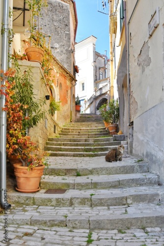 A narrow street in Morcone, a small village in Campania region, Italy. © Giambattista