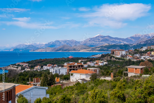 Summer Budva riviera coastline panorama landscape in Montenegro. View from the top of the mountain road. © dtatiana