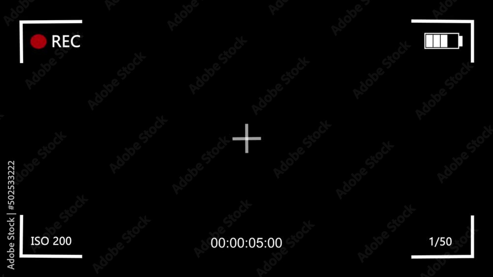 Illustrated frame of the video camera screen in 4k resolution