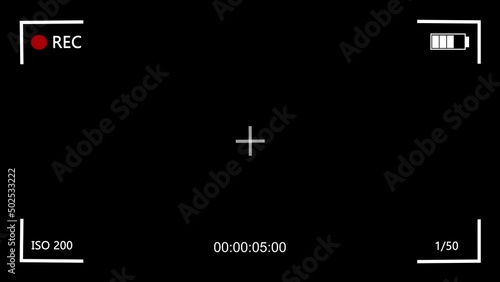 Illustrated frame of the video camera screen in 4k resolution