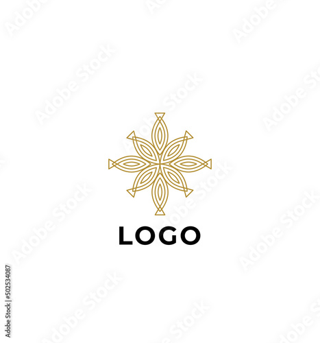 Luxury minimal logo design template vector illustration for Restaurant, Royalty, Boutique, Beach Club, Cafe, Hotel, Heraldic. Ornament shapes for logotype or badge design. Fish concept. Abstract