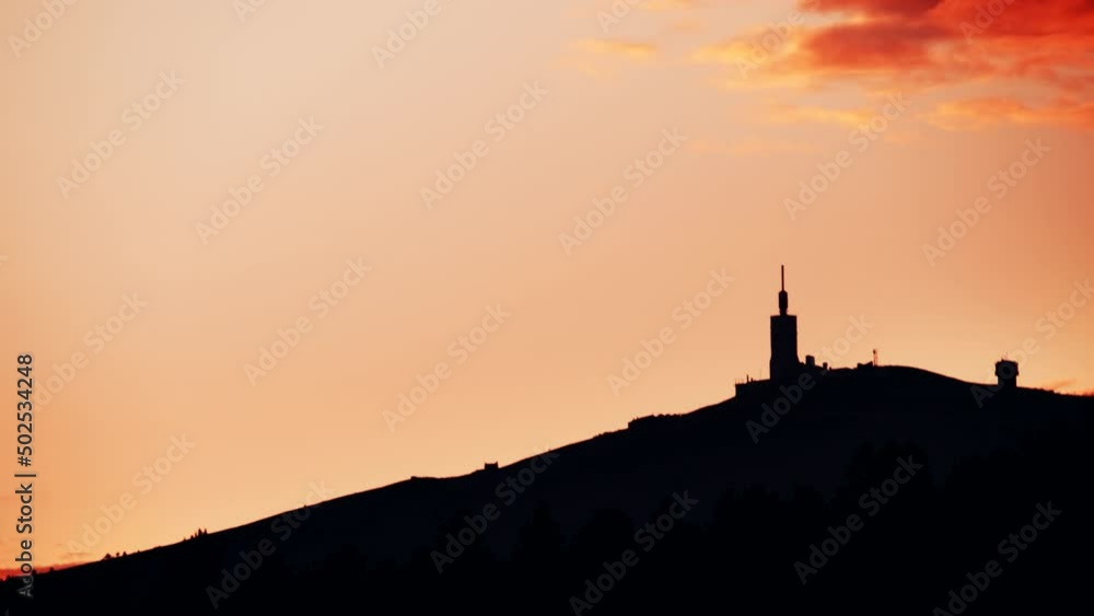 Time lapse. Sunset over summit of Mont Ventoux, mountain in Provence region, France. Time lapse. Sunset over summit of Mont Ventoux, mountain in Provence region, France.
