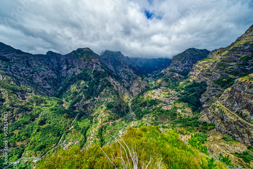 View of the Curral das Freiras valley, mountains in Madeira