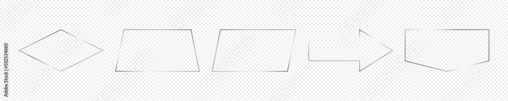 Silver glowing different geometric shape frame Silver glowing different geometric shape frame