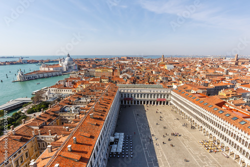 Venice Piazza San Marco Square from above overview travel traveling holidays vacation town in Italy photo