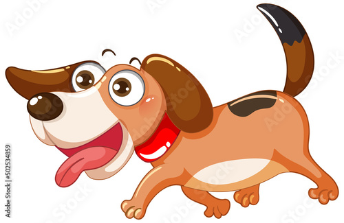 Cute simple dog cartoon character