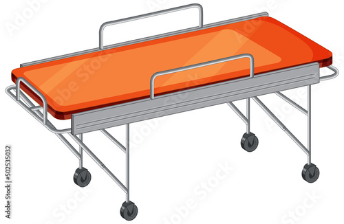 Emergency bed on white background