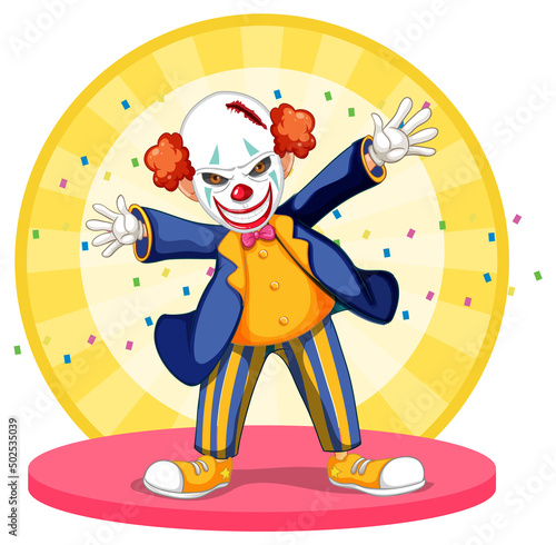 Cartoon cleepy clown performing