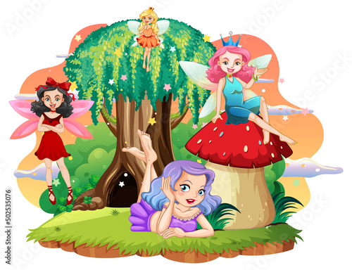 Isolated fantastic forests with beautiful fairies