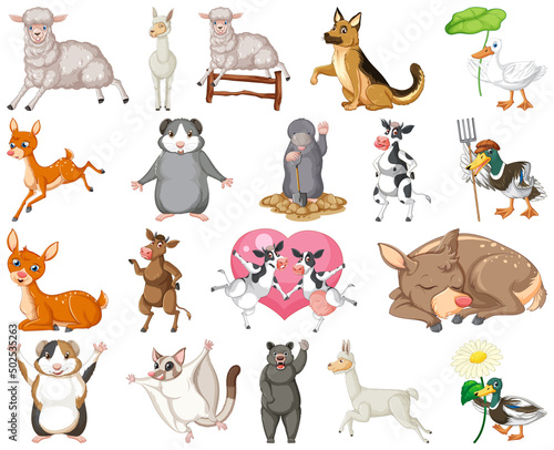 Set of different kids of animals