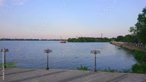 The riverside promenade in Dnipro, Ukraine photo