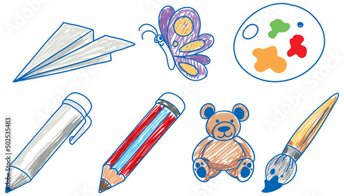 A paper with a doodle design object of school