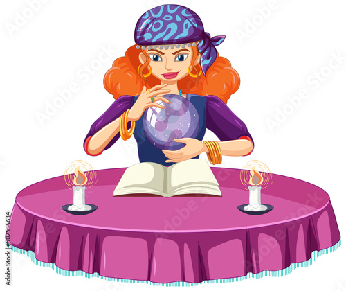 Fortune teller with crystal ball