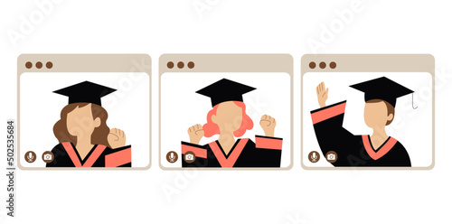 online graduation diploma classmates laptop