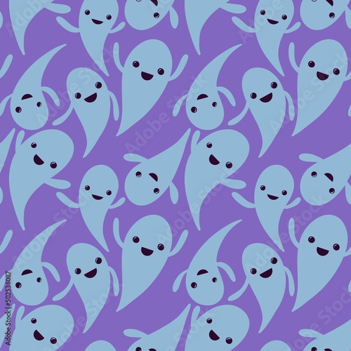 Halloween seamless ghost pattern for wallpaper and packaging and gifts and cards and linens and kids and fabrics