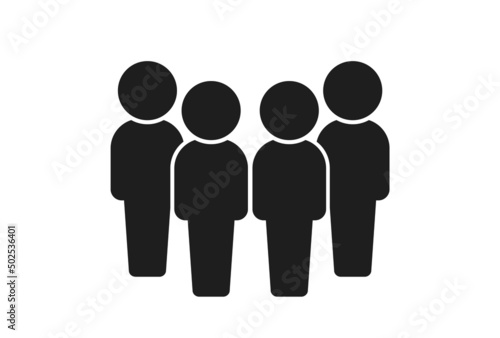 立っている4人の人のアイコン・ピクトグラム - チーム・集団のイメージ素材 