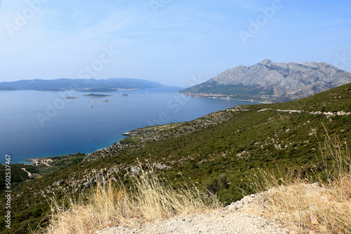 panoramic view on Orebic  peninsula Peljesac  Croatia
