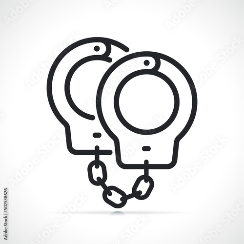 handcuffs contour line icon isolated