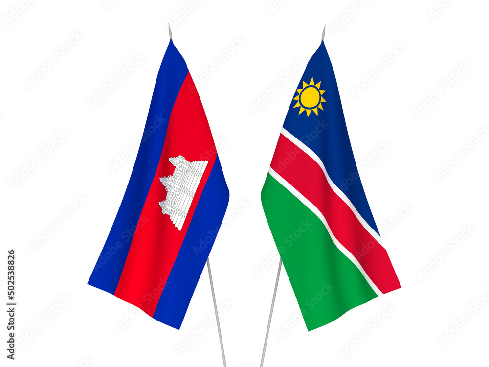 Kingdom of Cambodia and Republic of Namibia flags
