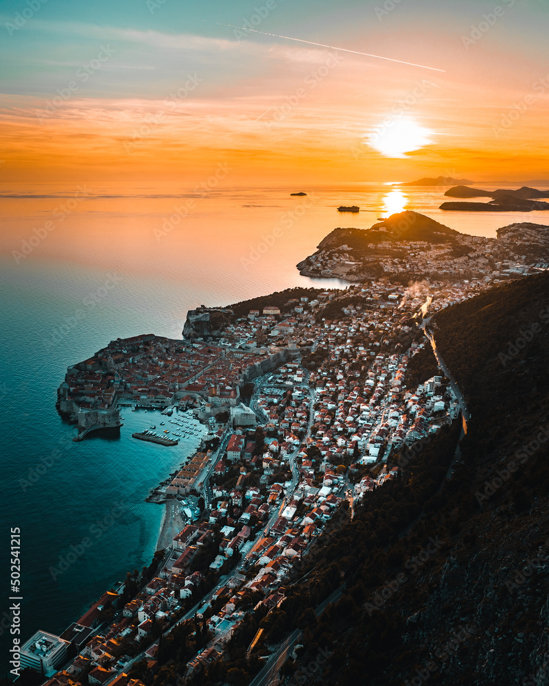 Dubrovnik from the top during sunset