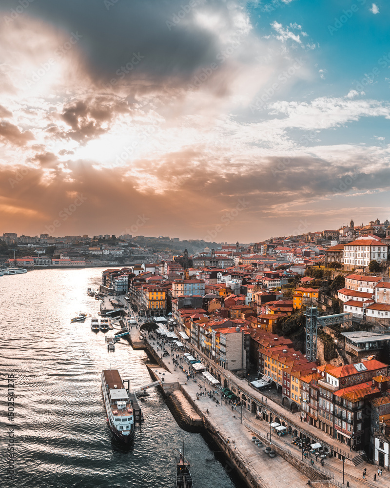 Porto during sunset from the bridge