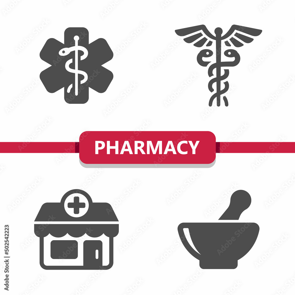 Fototapeta premium Pharmacy Icons
