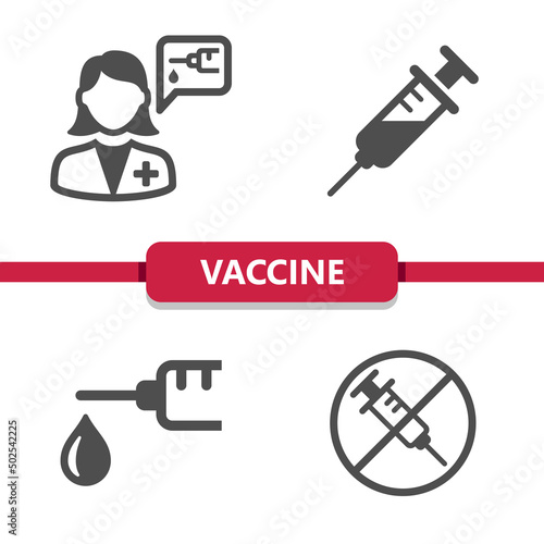 Vaccine Icons. Vaccination, Syringe, Injection Icon