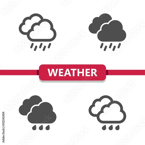 Weather Icons - Clouds, Cloudy, Cloud, Rain, Raining