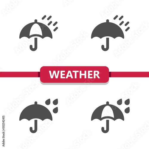 Weather Icons - Umbrella, Rain, Raining