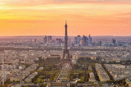 Paris city skyline with eiffel tower cityscape of France © f11photo