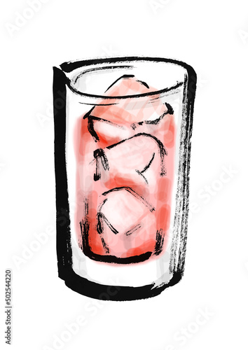 ピーチ酎ハイの手描き和風イラスト
タイトル変更