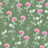 seamless vintage flowers pattern background , greeting card or fabric