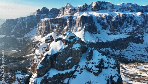 Mountain pass in the Dolomites. Passo Gardena South Tyrol. photo