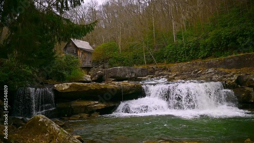 Slow Motion Waterfall At Gristmill In Babcock State Park photo