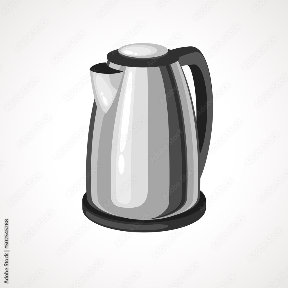 Fototapeta premium Cartoon Illustration Vector of Electric Kettle. teapot metal