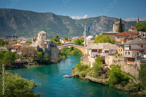 View of Mostar at a sunny summer day