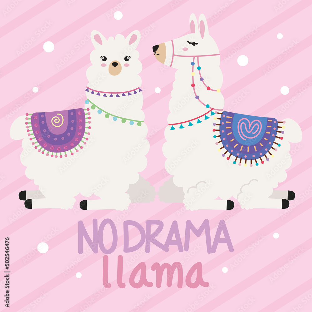 no drama llama lettering