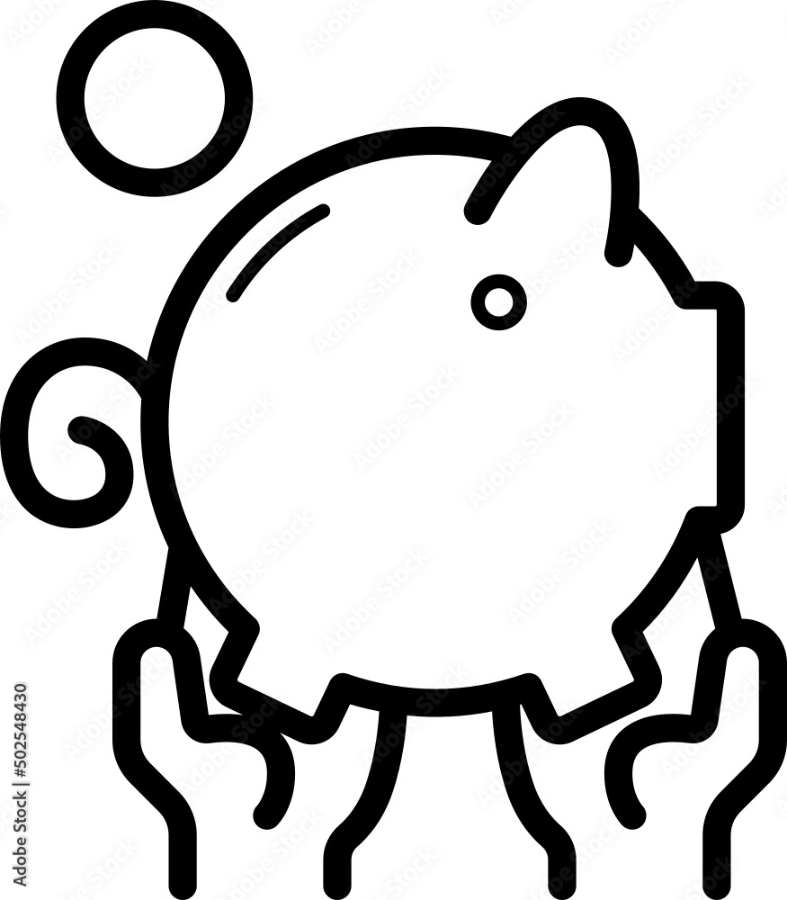 Piggy bank outline icon
