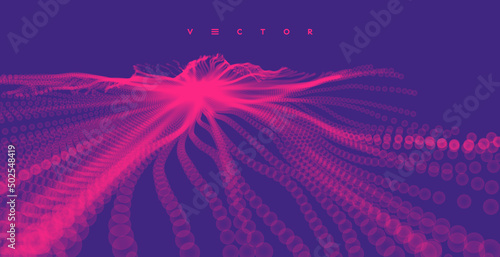 Abstract explosion background. Outer space. Portal hole made from many flying particles. Time travel concept. Vector illustration.