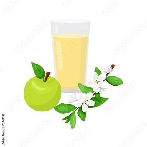 Green apple glass of juice