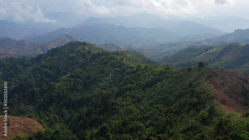 Aerial view of Curvy road number 3 in the mountain of Pua district, Nan province, Thailand Aerial view of Curvy road number 3 in the mountain of Pua district, Nan province, Thailand