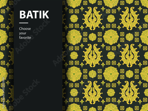 ethnic batik vector indonesian pattern fashion seamless vintage textile abstract flat culture art photo