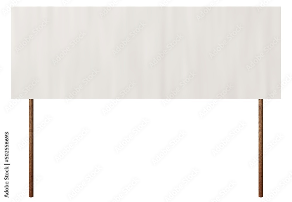 Obraz premium Plakat, Transparent, Schild aus Pappe oder Papier an Holzstäben