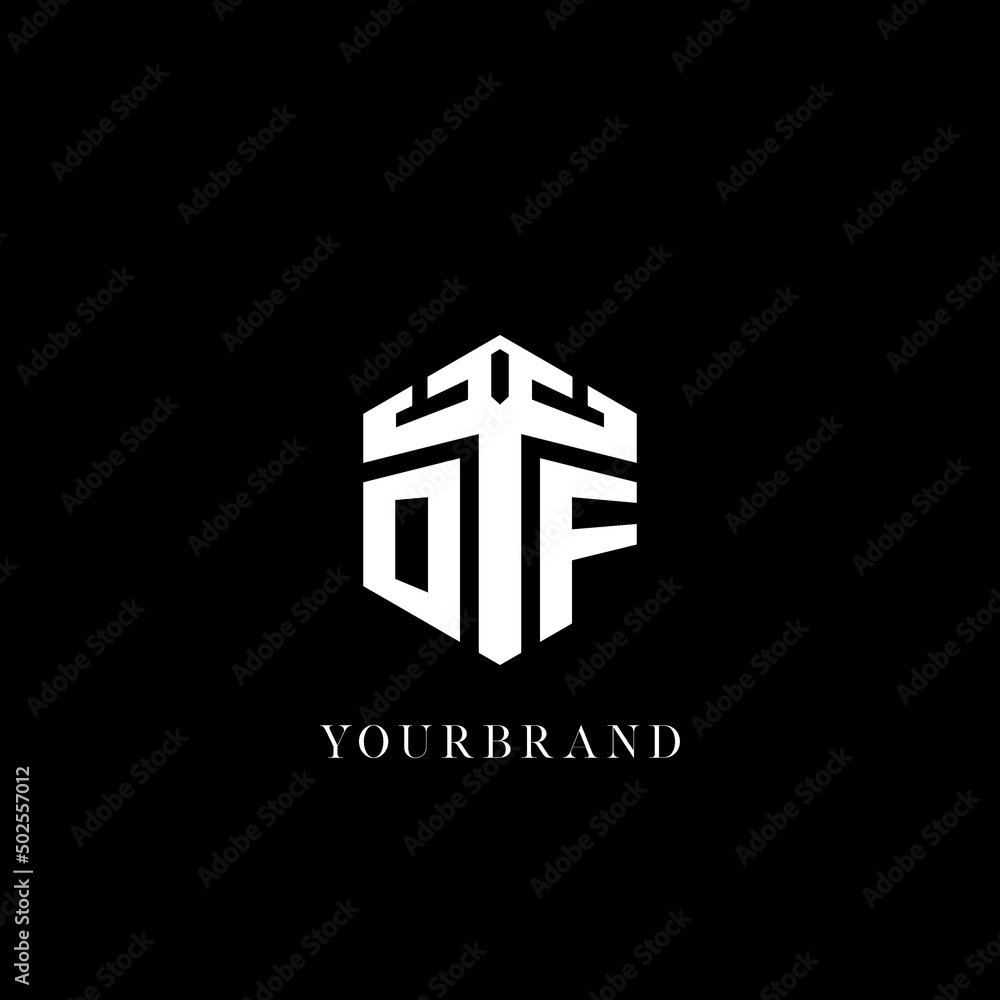 Initial letter OF hexagon shape logo geometric style Stock Vector ...
