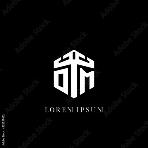 Initial letter OM hexagon shape logo geometric style