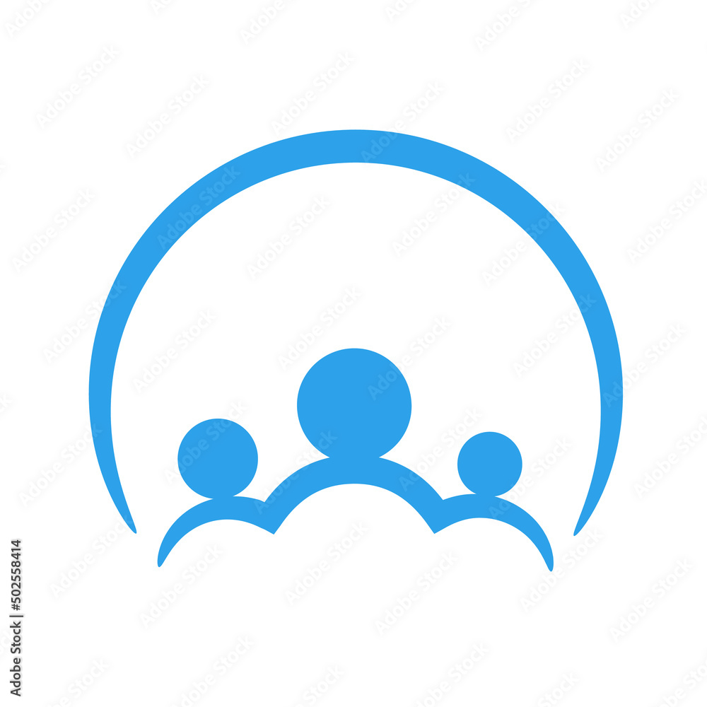 Creative people logo design template with circle
